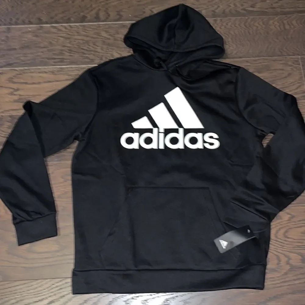 Mens New adidas black & white logo Cvc urban fleece Hoodie Hooded sweatshirt